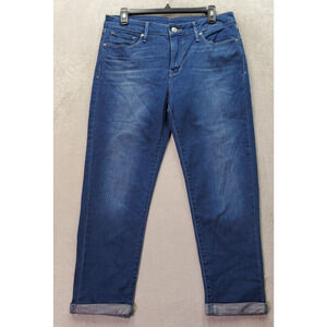 Levi's Cropped Jeans Womens Size 31 Blue Denim Dark Wash Straight Leg Flat Front